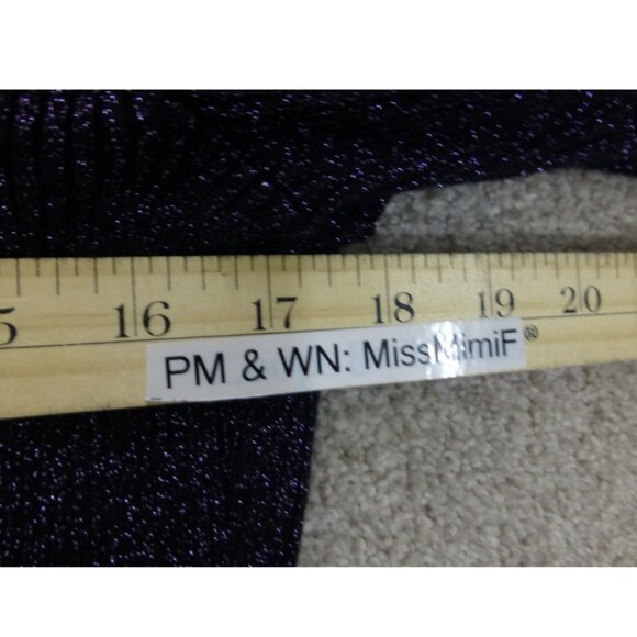 Ann Taylor Purple Metallic Turtleneck Puff Sleeves Sweater (Size XL) - Picture 10 of 11